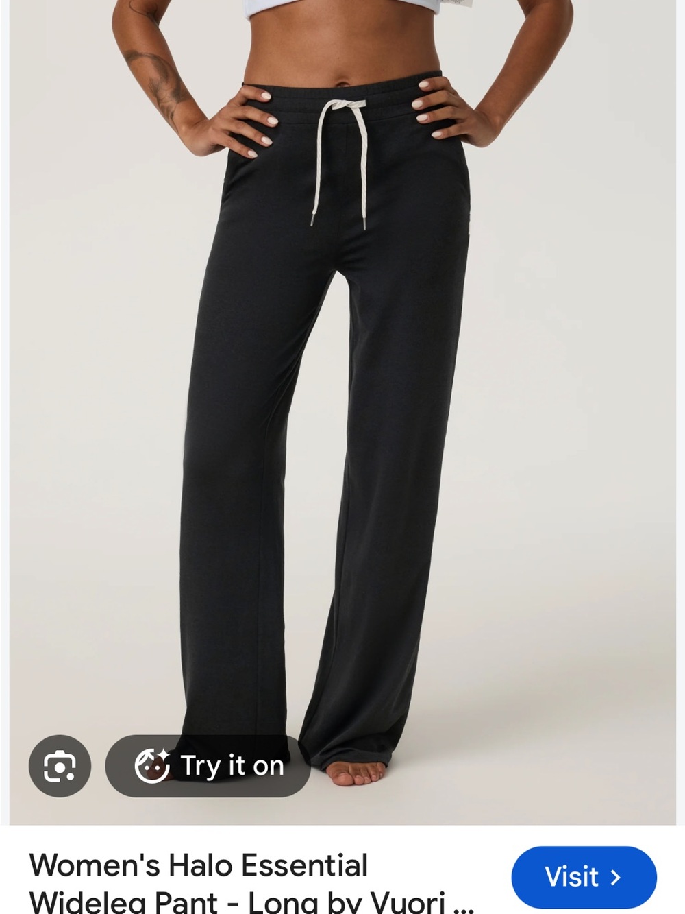 Vuori Women's Halo Essential Wideleg Pants - Black